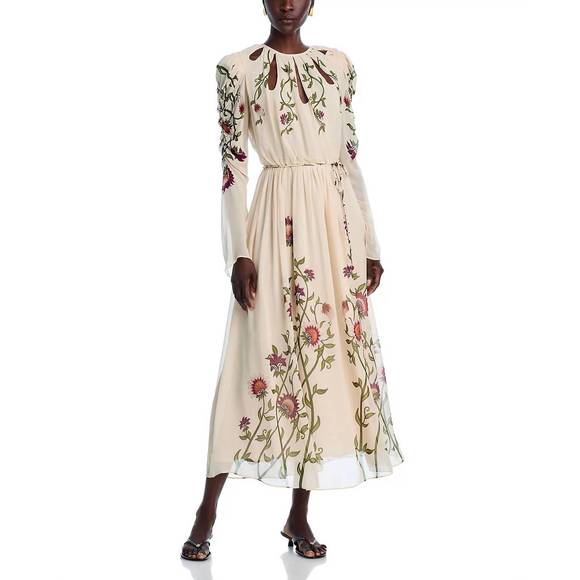 NEW FARM RIO romantic long sleeve maxi dress in ivory